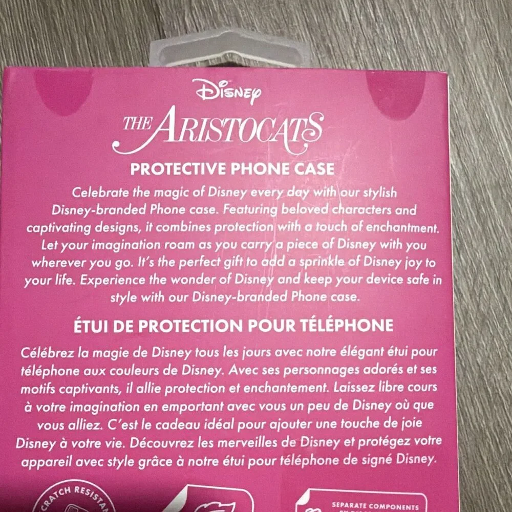 Disney Marie Aristocats Protective Phone Case iPhone 13/14/15 Pink NIB A15
